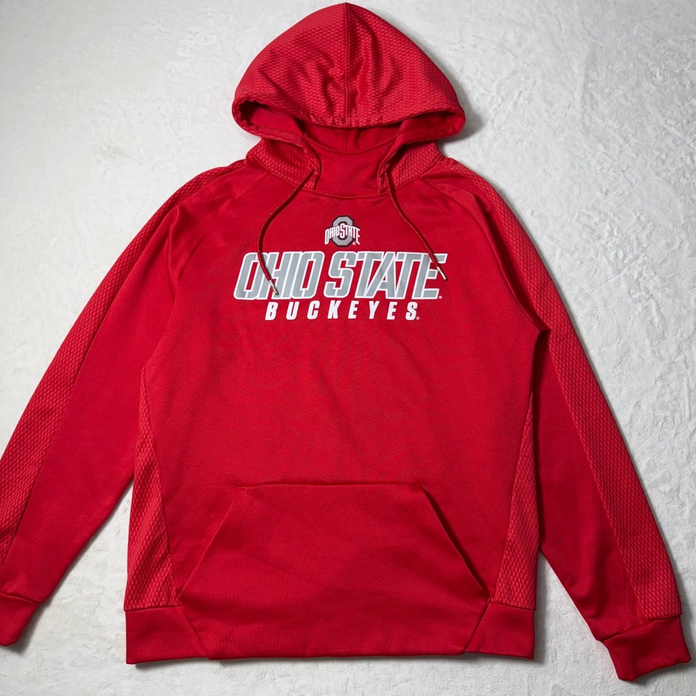 Ohio State Buckeyes Mens Medium Red Performance Hoodie Sweatshirt Proedge